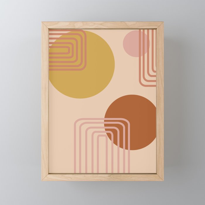 Modern Desert Abstract Shapes and Lines Mini Art Print Gallery Image 1