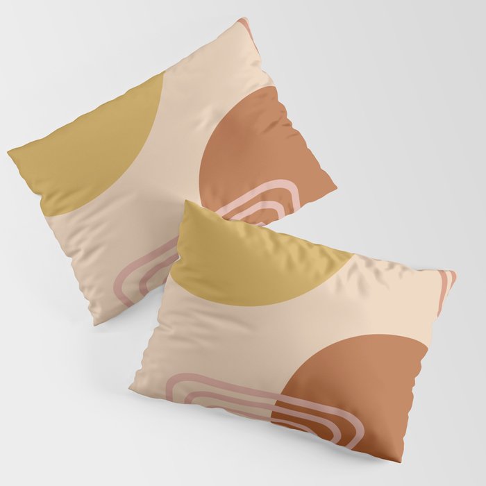 Modern Desert Abstract Shapes and Lines Pillow Sham Gallery Image 1