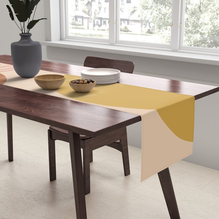 Modern Desert Abstract Shapes and Lines Table Runner Gallery Image 2