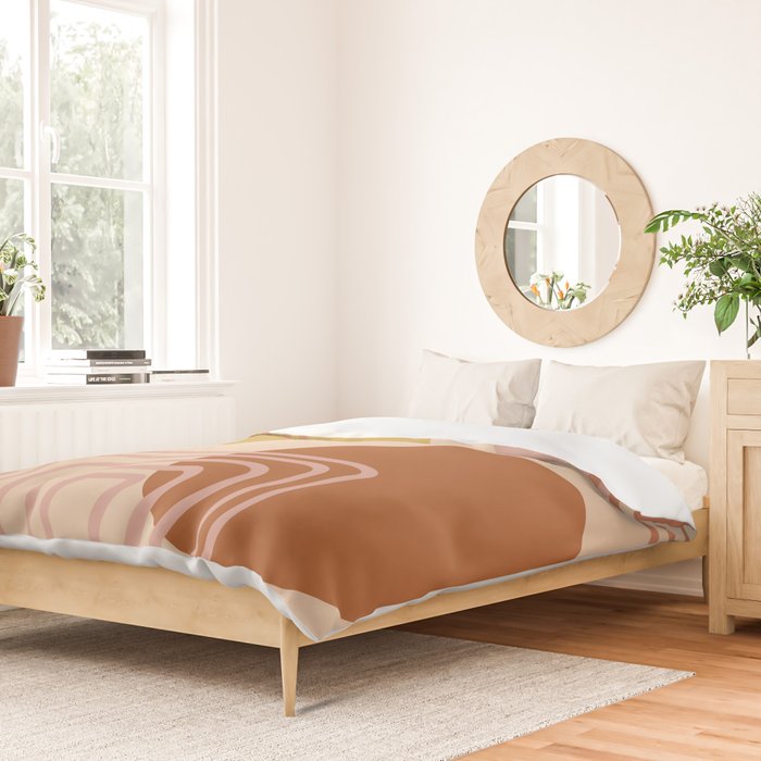 Modern Desert Abstract Shapes and Lines Duvet Cover Gallery Image 2