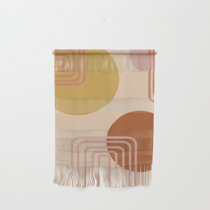 Modern Desert Abstract Shapes and Lines Wall Hanging Gallery Image 1
