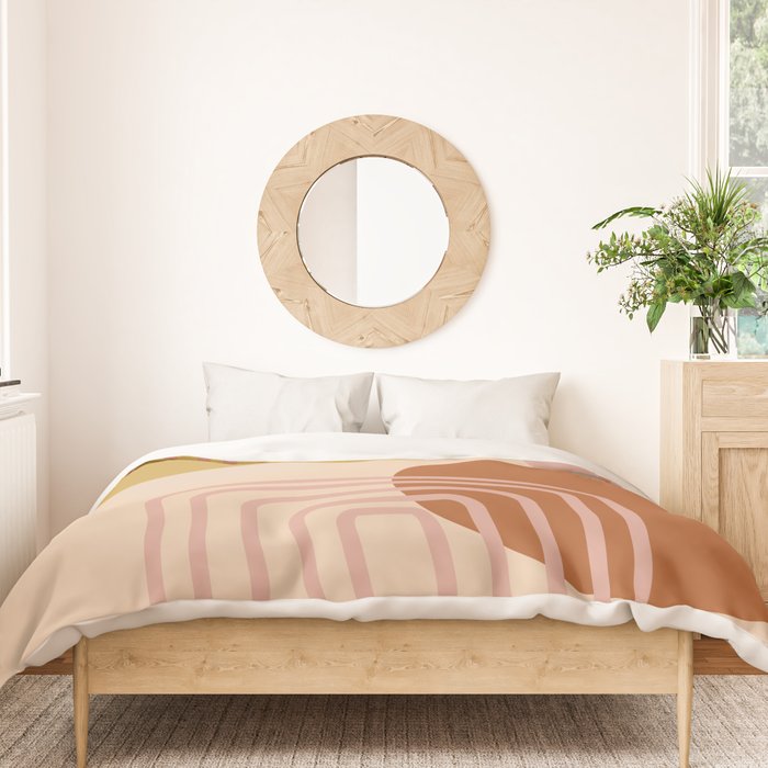 Modern Desert Abstract Shapes and Lines Duvet Cover Gallery Image 3