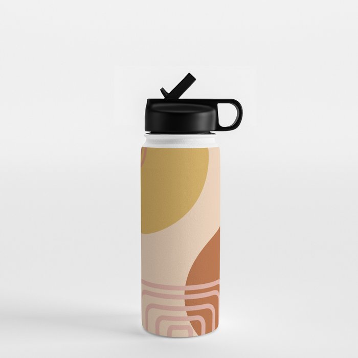 Modern Desert Abstract Shapes and Lines Water Bottle Gallery Image 1