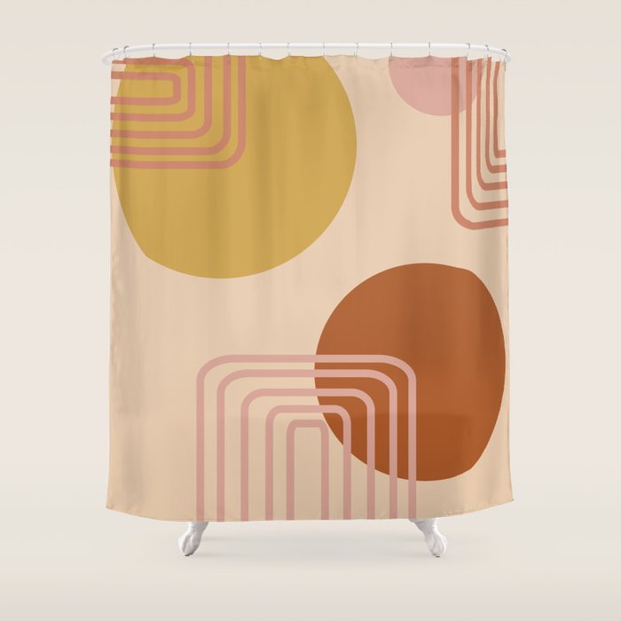 Modern Desert Abstract Shapes and Lines Shower Curtain Gallery Image 1