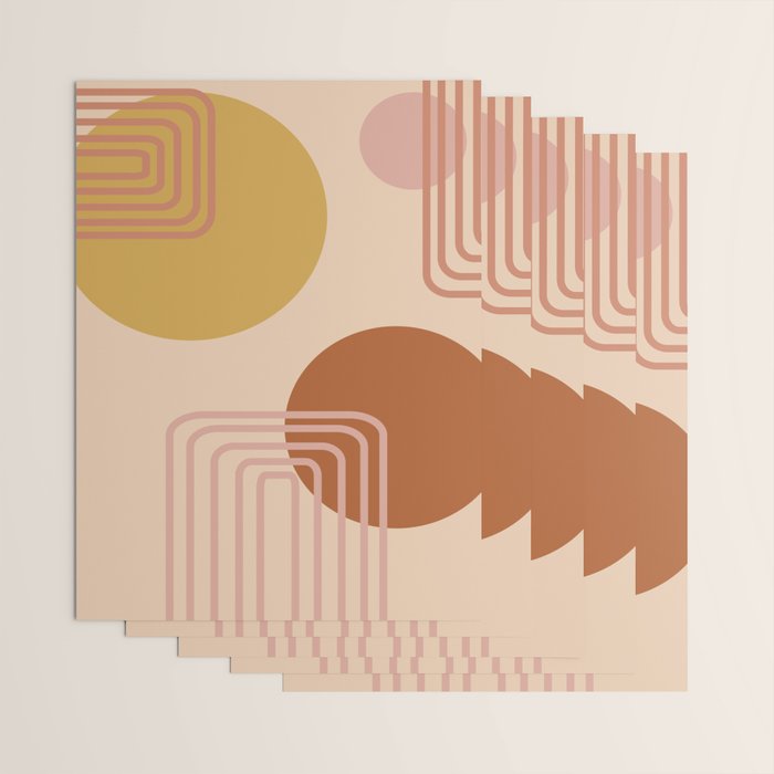 Modern Desert Abstract Shapes and Lines Wrapping Paper Gallery Image 3