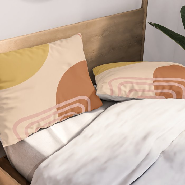 Modern Desert Abstract Shapes and Lines Pillow Sham Gallery Image 2