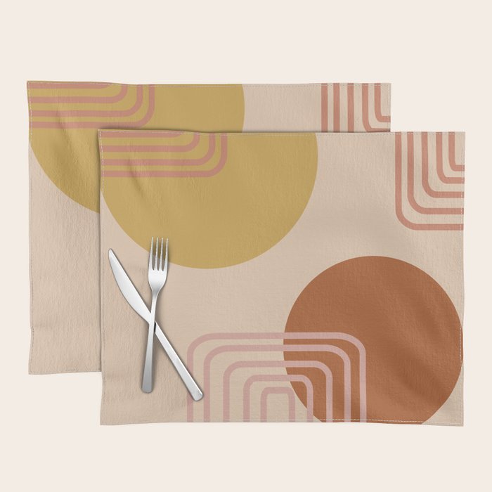 Modern Desert Abstract Shapes and Lines Placemat Gallery Image 1