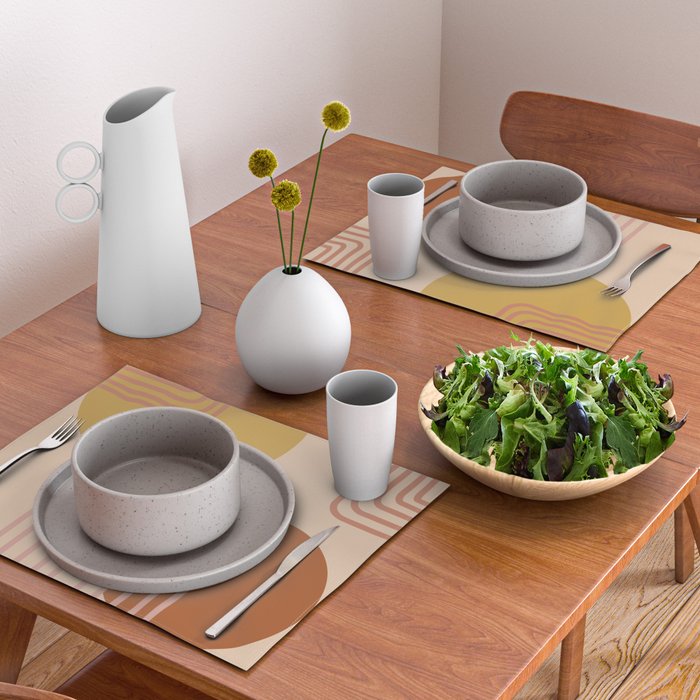 Modern Desert Abstract Shapes and Lines Placemat Gallery Image 2