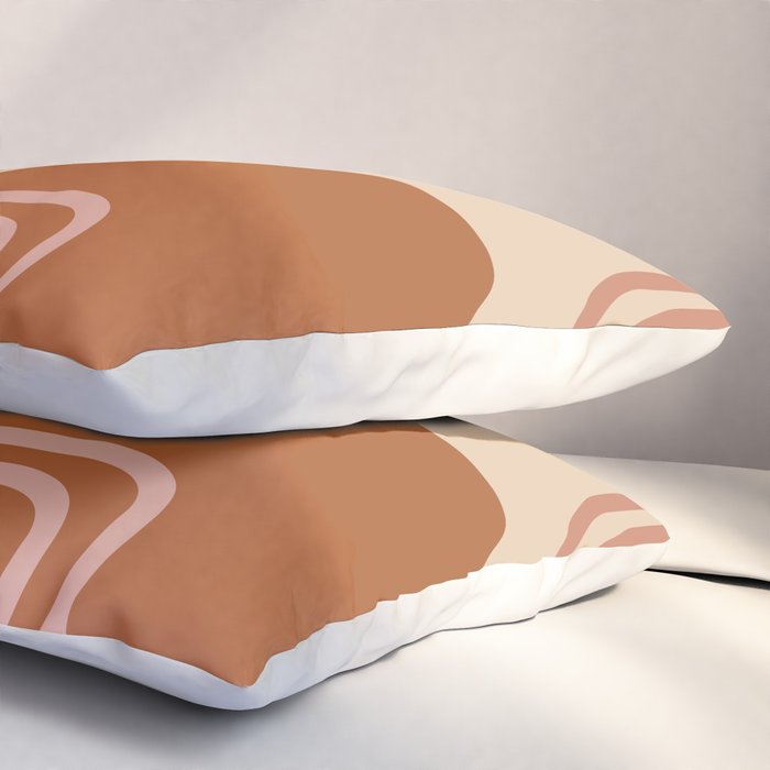 Modern Desert Abstract Shapes and Lines Pillow Sham Gallery Image 3