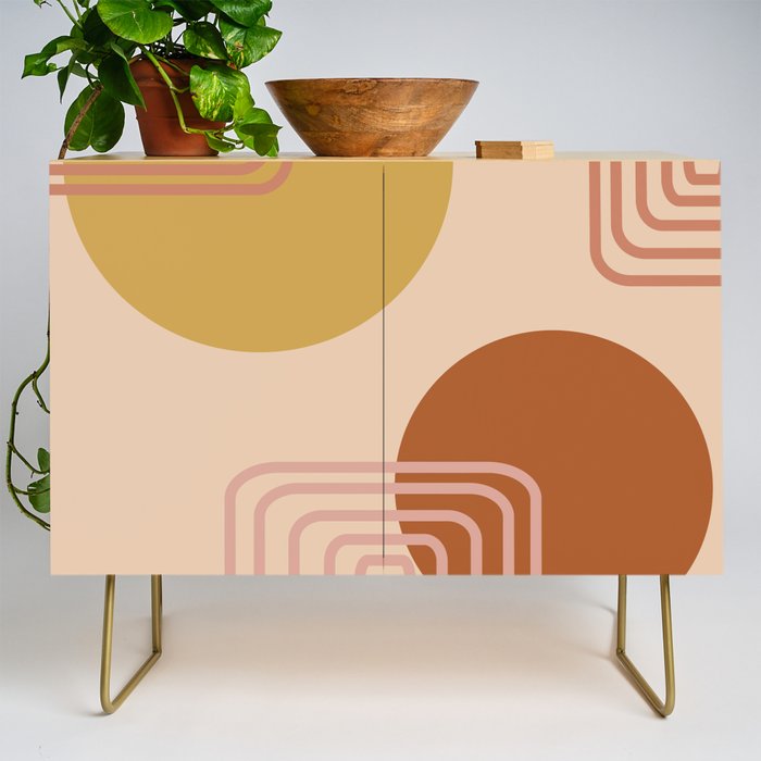 Modern Desert Abstract Shapes and Lines Credenza Gallery Image 1