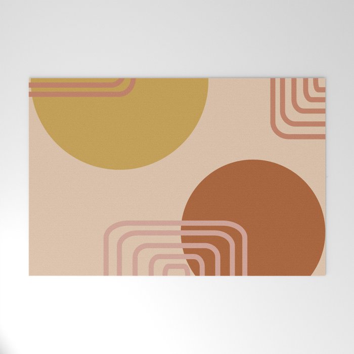 Modern Desert Abstract Shapes and Lines Welcome Mat Gallery Image 1