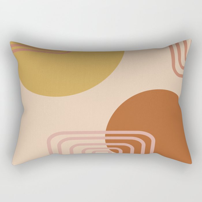 Modern Desert Abstract Shapes and Lines Rectangular Pillow Gallery Image 1
