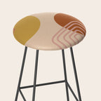 Modern Desert Abstract Shapes and Lines Stool Gallery Image 2