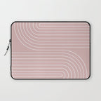 Minimal Line Curvature LXX Blush Pink Mid Century Modern Arch Abstract Laptop Sleeve Gallery Image 1