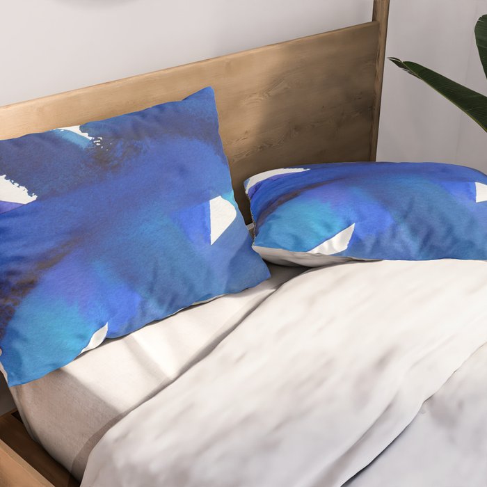 Superwatercolor Multiblue Pillow Sham Gallery Image 2