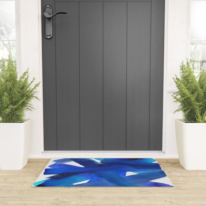 Superwatercolor Multiblue Welcome Mat Gallery Image 3
