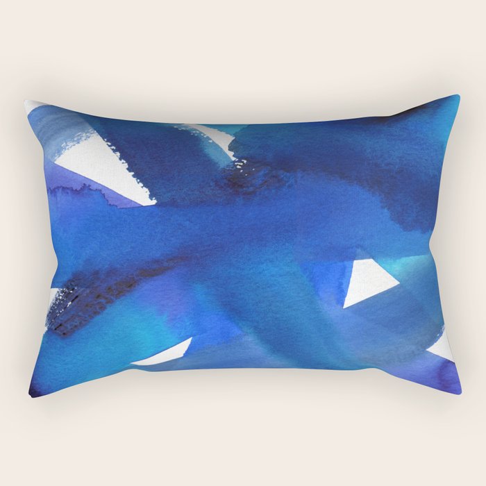 Superwatercolor Multiblue Rectangular Pillow Gallery Image 1