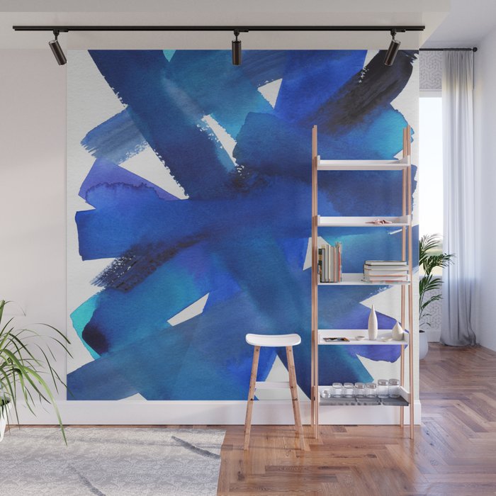 Superwatercolor Multiblue Wall Mural Gallery Image 1