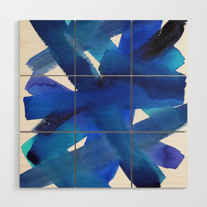 Superwatercolor Multiblue Wood Wall Art Gallery Image 1
