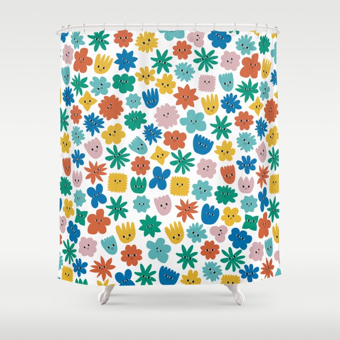 Smiling Flowers Shower Curtain Gallery Image 1