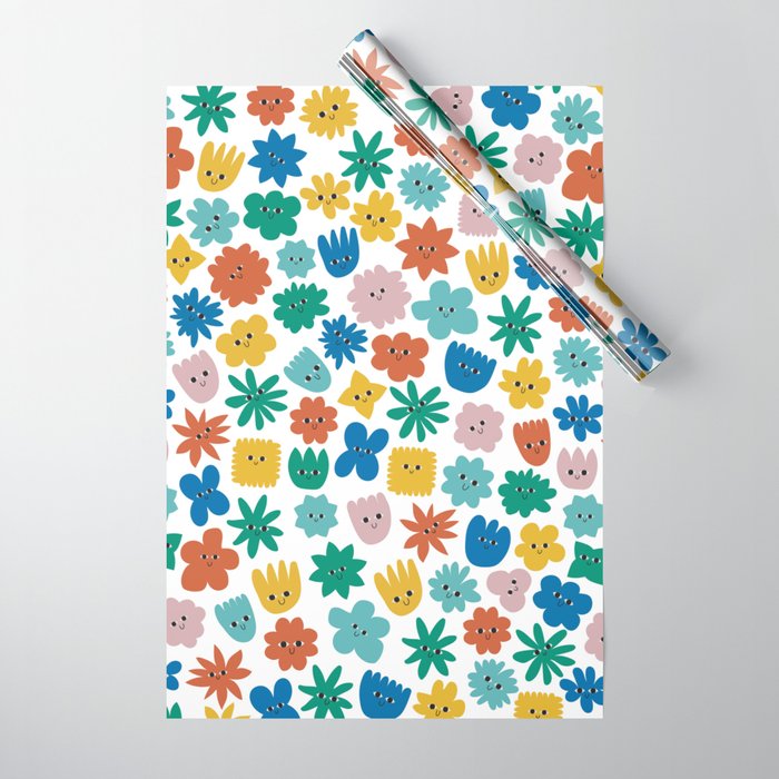 Smiling Flowers Wrapping Paper Gallery Image 1