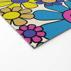 Retro Garden Groovy Maximalist Gingham Flowers 60s 70s Floral Pattern Welcome Mat Gallery Image 2