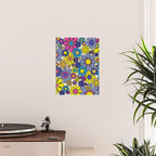 Retro Garden Groovy Maximalist Gingham Flowers 60s 70s Floral Pattern Poster Gallery Image 2