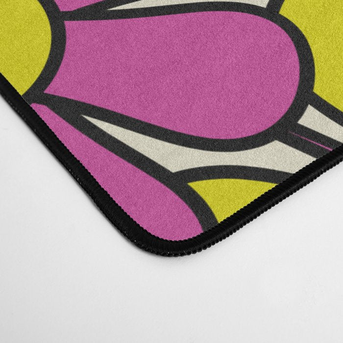 Retro Garden Groovy Maximalist Gingham Flowers 60s 70s Floral Pattern Desk Mat Gallery Image 4