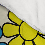 Retro Garden Groovy Maximalist Gingham Flowers 60s 70s Floral Pattern Comforter Gallery Image 4