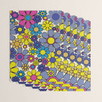 Retro Garden Groovy Maximalist Gingham Flowers 60s 70s Floral Pattern Wrapping Paper Gallery Image 3
