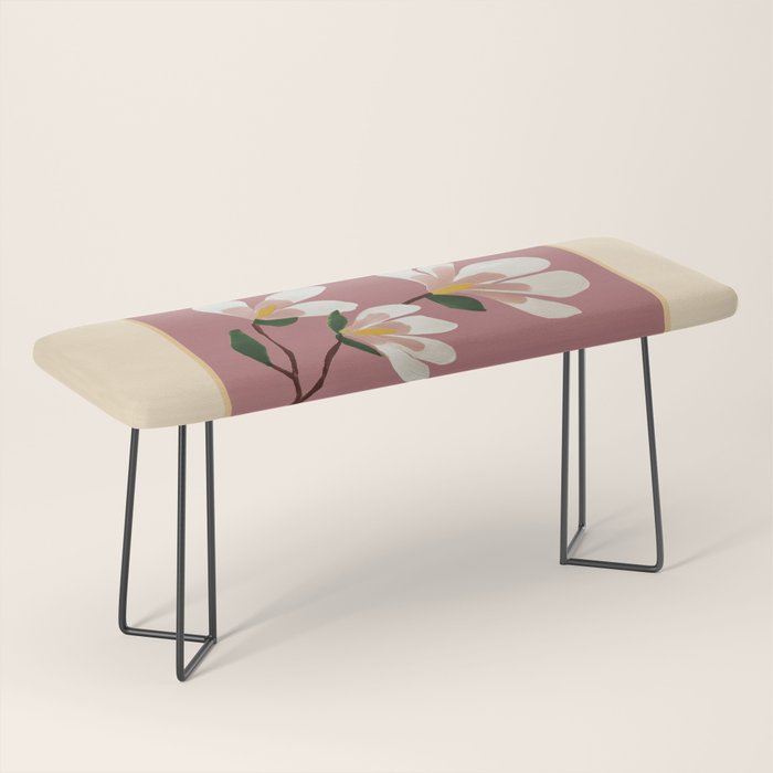 Pink Magnolia Flowers Bench Gallery Image 1