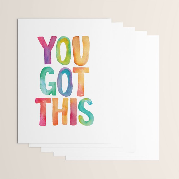 You Got This Rainbow Watercolor Wrapping Paper Gallery Image 3