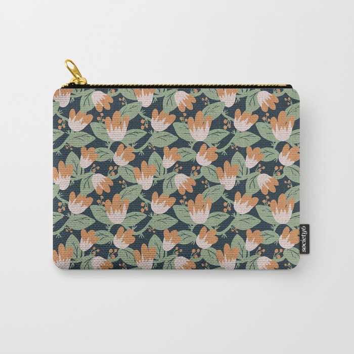 Floral Vines . Navy Carry All Pouch Gallery Image 1