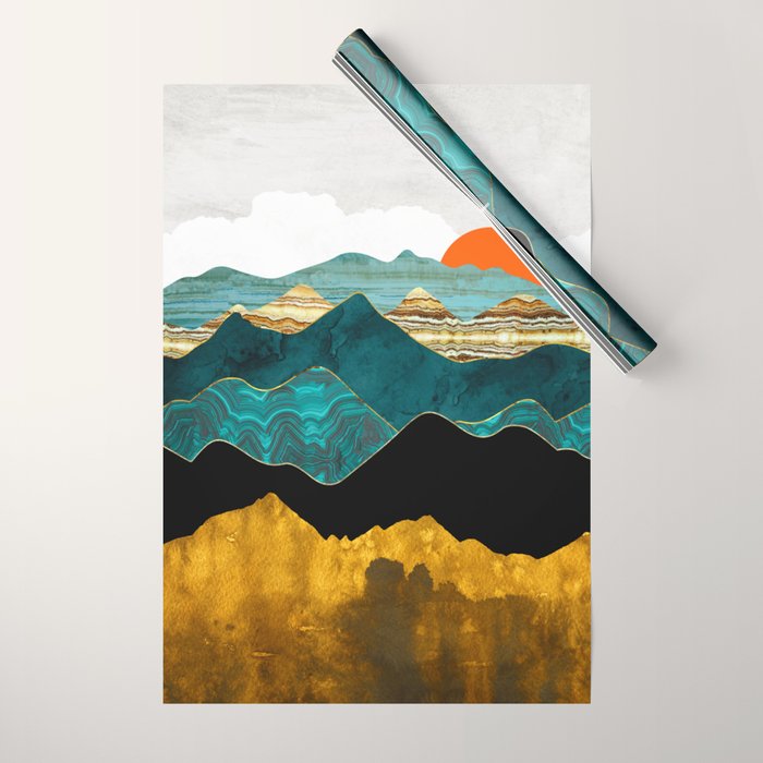 Turquoise Vista Wrapping Paper Gallery Image 1