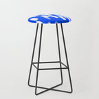 Cobalt Blue and White Brush Stroke Spots Stool Gallery Image 1