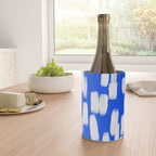 Cobalt Blue and White Brush Stroke Spots Wine Chiller Gallery Image 4
