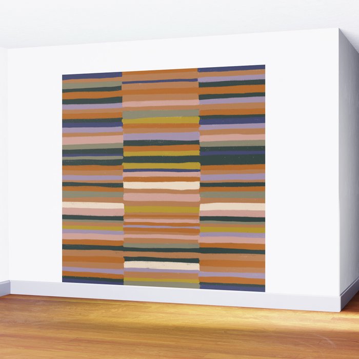 Brown striped pattern Wall Mural Gallery Image 2