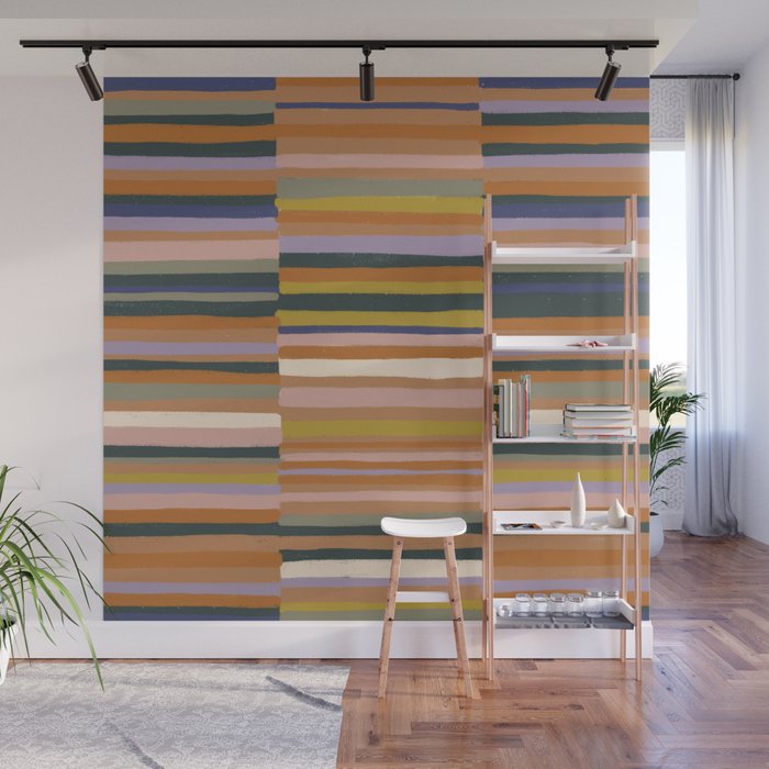 Brown striped pattern Wall Mural Gallery Image 1