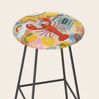 Eclectic Boho Summer Poster ,Good Vibes, Citrus, Sea Life Stool Gallery Image 2