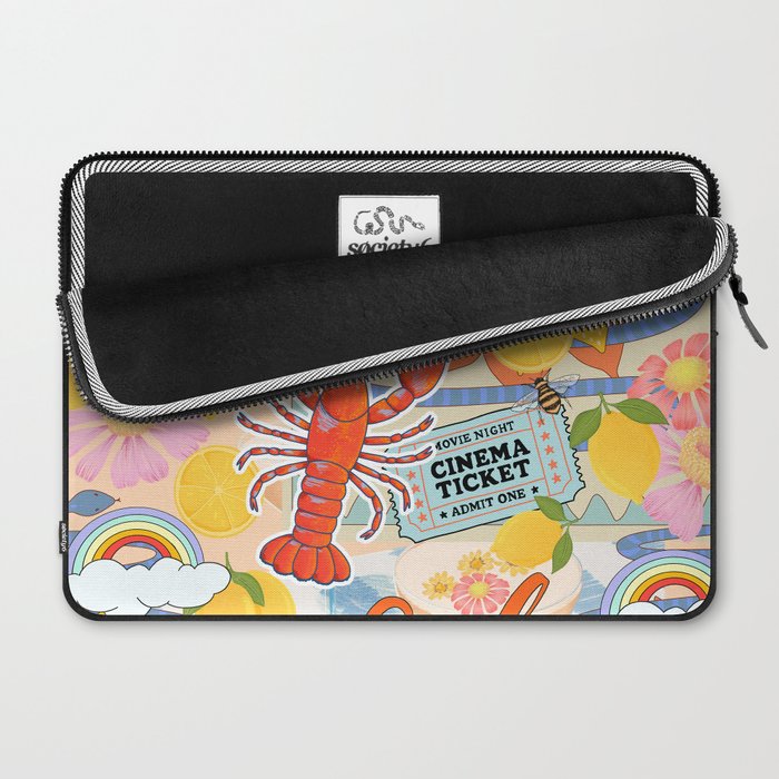 Eclectic Boho Summer Poster ,Good Vibes, Citrus, Sea Life Laptop Sleeve Gallery Image 2
