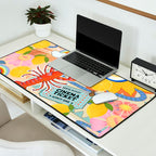Eclectic Boho Summer Poster ,Good Vibes, Citrus, Sea Life Desk Mat Gallery Image 2