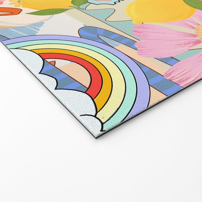 Eclectic Boho Summer Poster ,Good Vibes, Citrus, Sea Life Welcome Mat Gallery Image 2