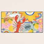 Eclectic Boho Summer Poster ,Good Vibes, Citrus, Sea Life Desk Mat Gallery Image 3