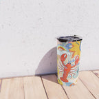 Eclectic Boho Summer Poster ,Good Vibes, Citrus, Sea Life Travel Mug Gallery Image 4