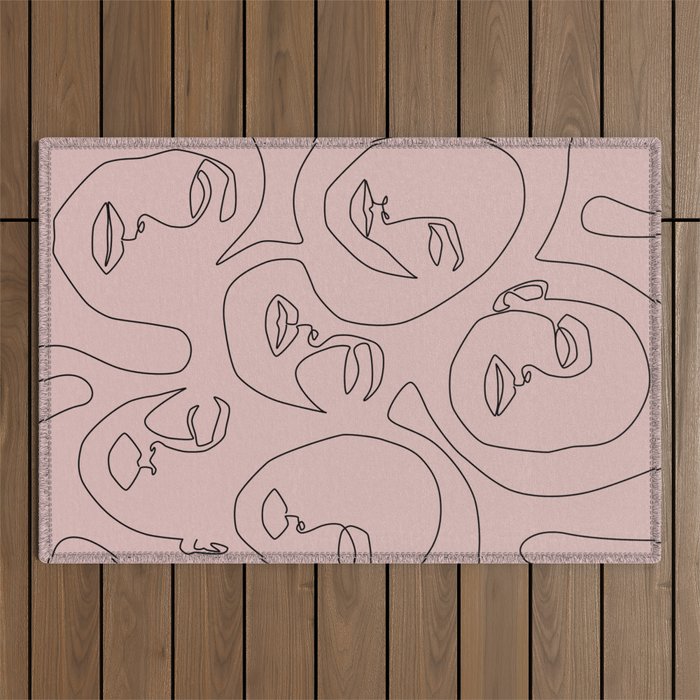 Blush Faces Outdoor Rug Gallery Image 1