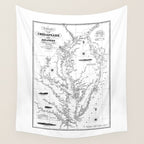 Chesapeake Bay & Delaware Bay Map Wall Tapestry Gallery Image 4