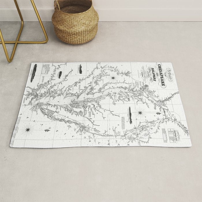 Chesapeake Bay & Delaware Bay Map Rug Gallery Image 1