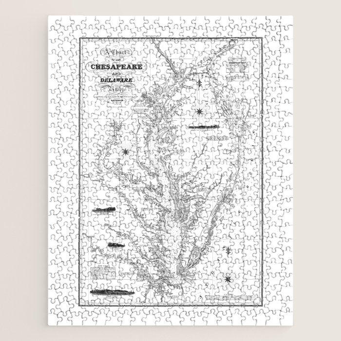 Chesapeake Bay & Delaware Bay Map Jigsaw Puzzle Gallery Image 1