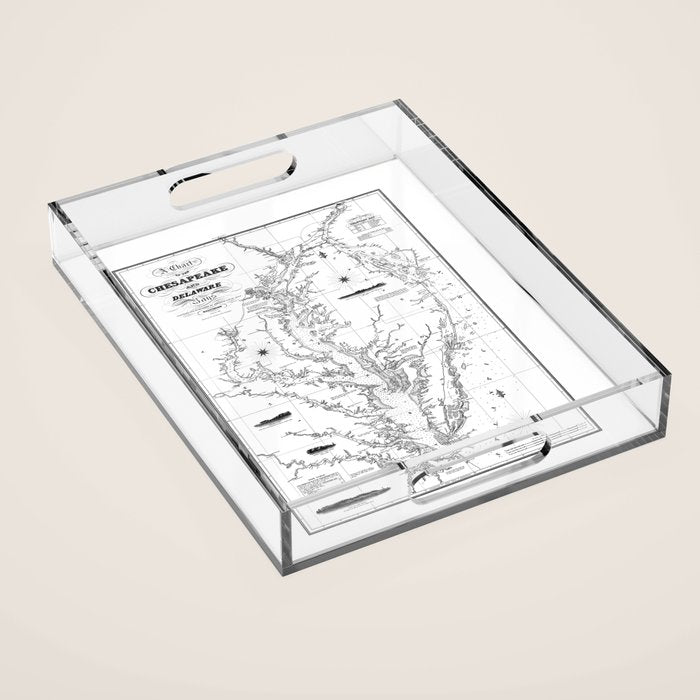 Chesapeake Bay & Delaware Bay Map Acrylic Tray Gallery Image 1