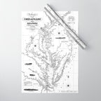 Chesapeake Bay & Delaware Bay Map Wrapping Paper Gallery Image 1